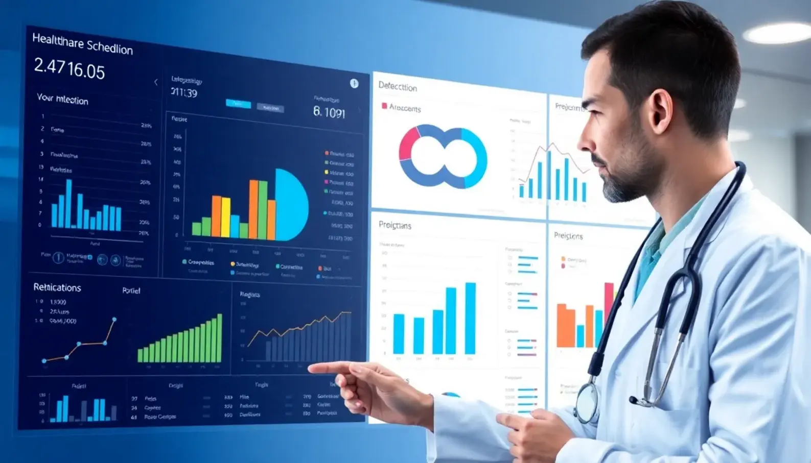 AI-powered healthcare scheduling dashboard showcasing analytics.