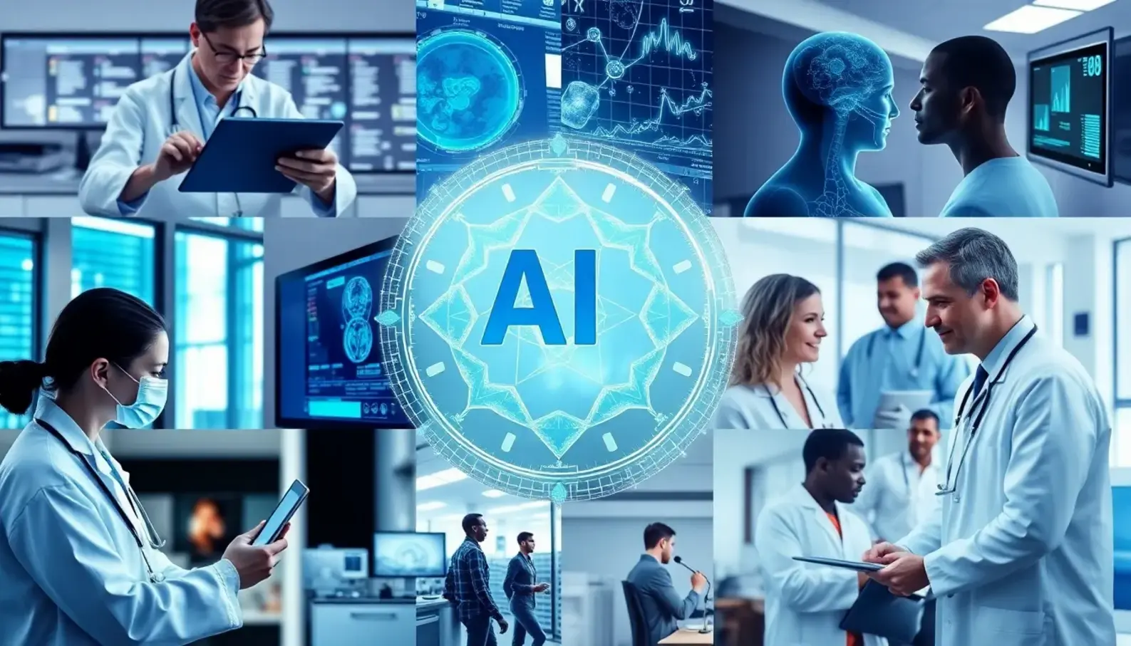 AI analyzing healthcare data trends for better patient outcomes.
