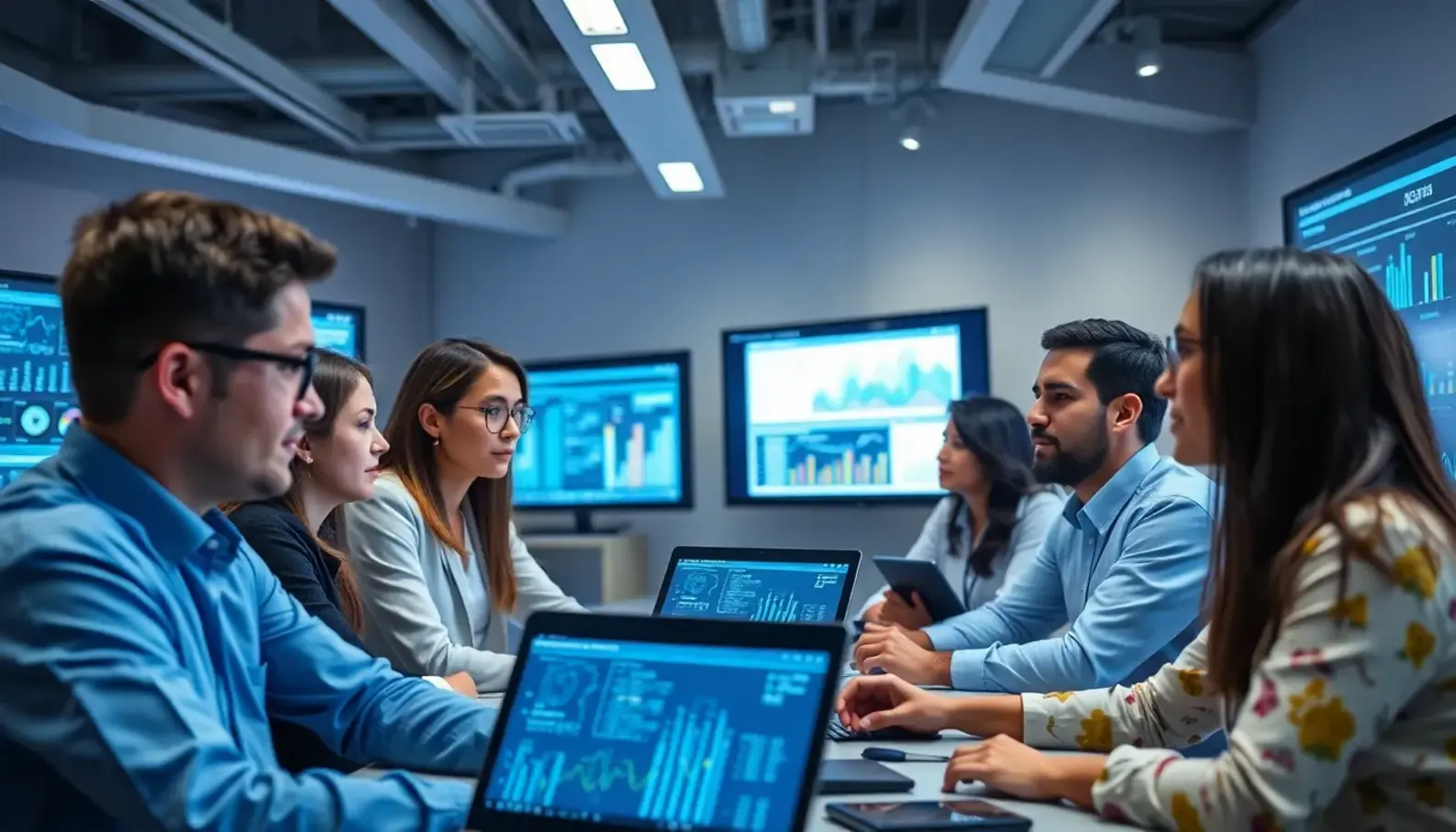 AI integration in modern healthcare settings, showcasing analytics-driven patient care.