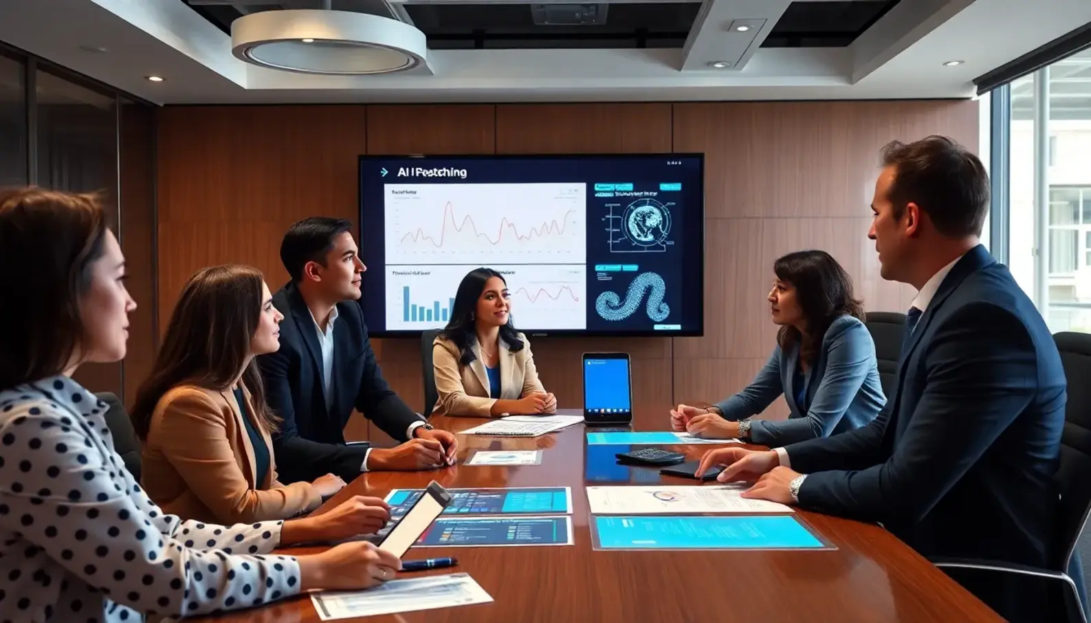 Healthcare professionals using AI-driven analytics to improve patient outcomes.