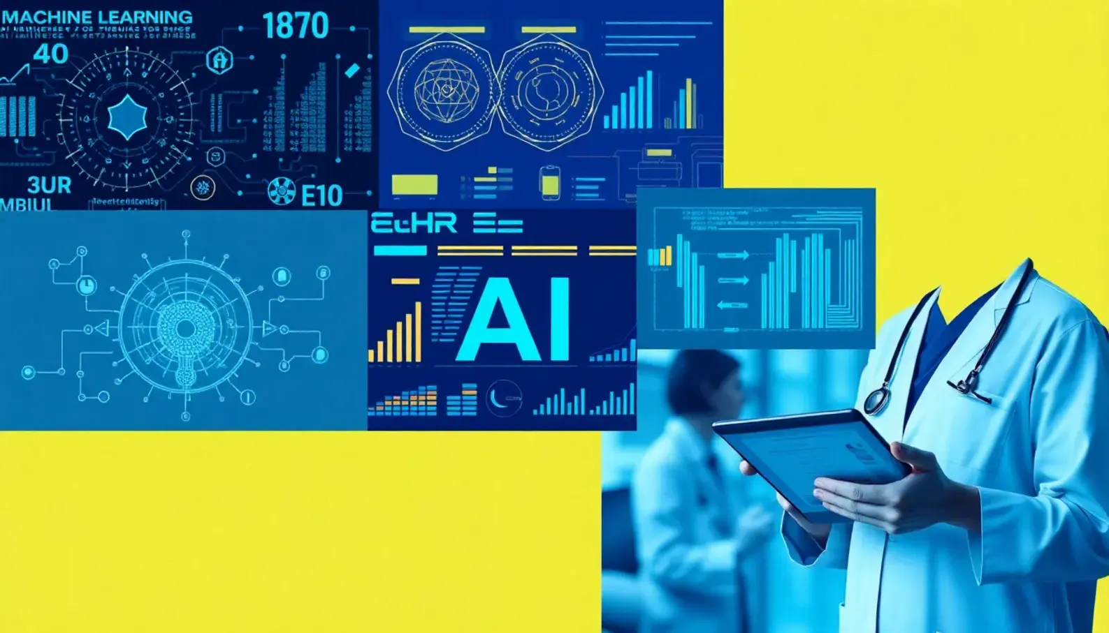 A visual representation of AI technologies reshaping healthcare analytics.