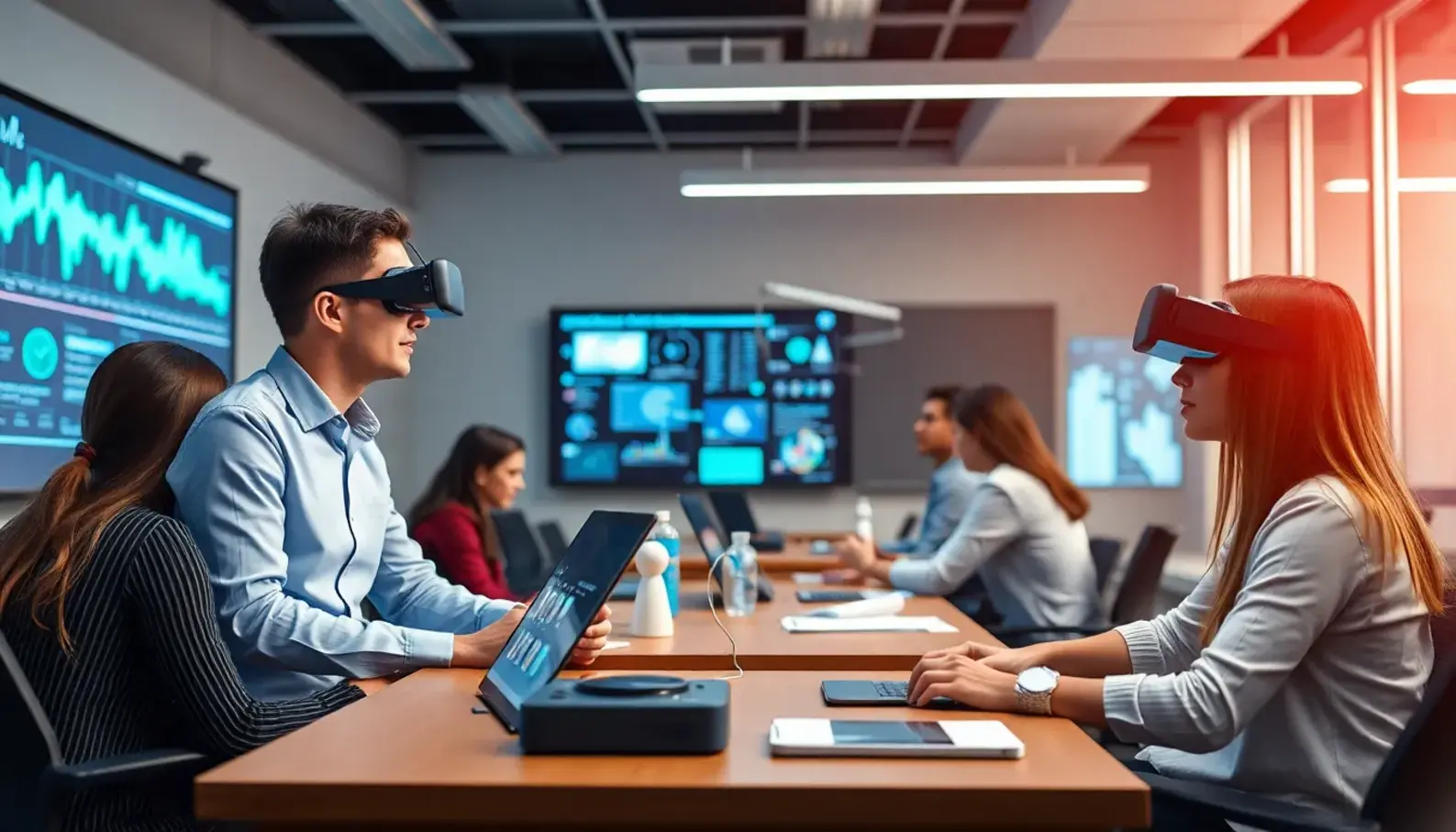 AI integration in modern healthcare settings, showcasing analytics-driven patient care.