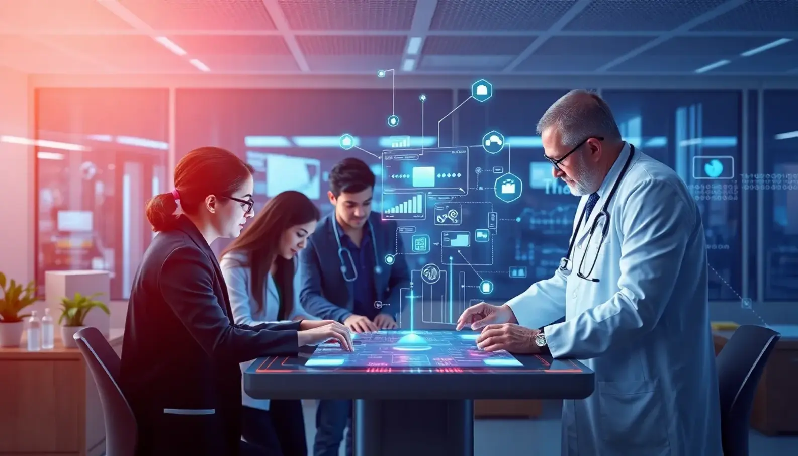 Visual representation of AI technologies transforming healthcare analytics.