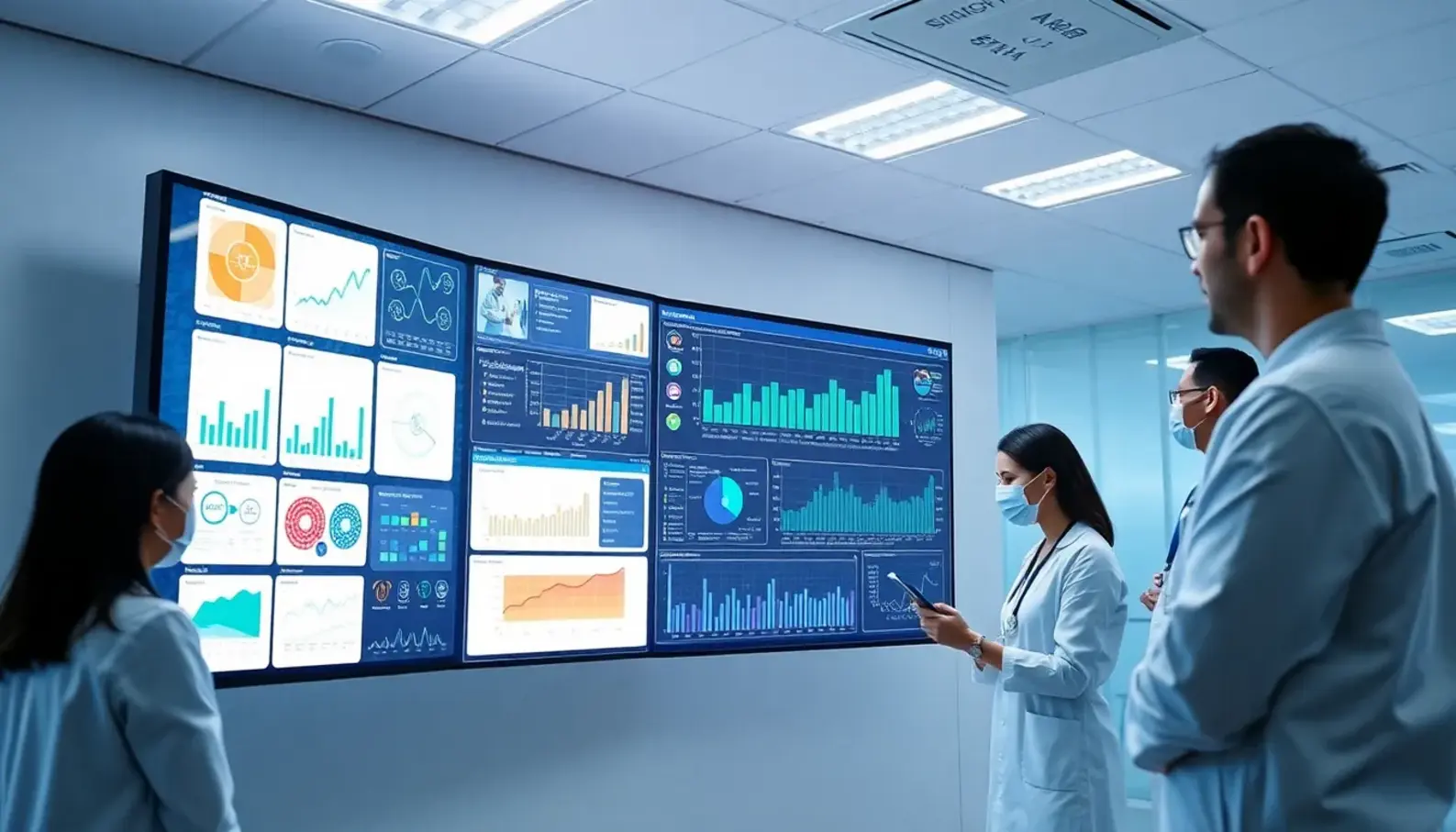Modern healthcare professionals utilize AI for analytics, transforming data into actionable insights.
