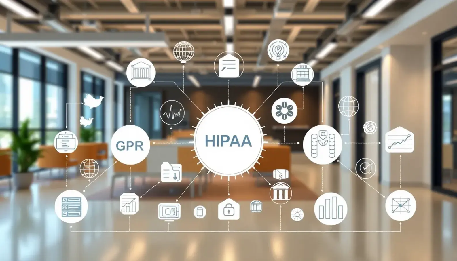 Illustration of the regulatory frameworks shaping AI healthcare analytics compliance.