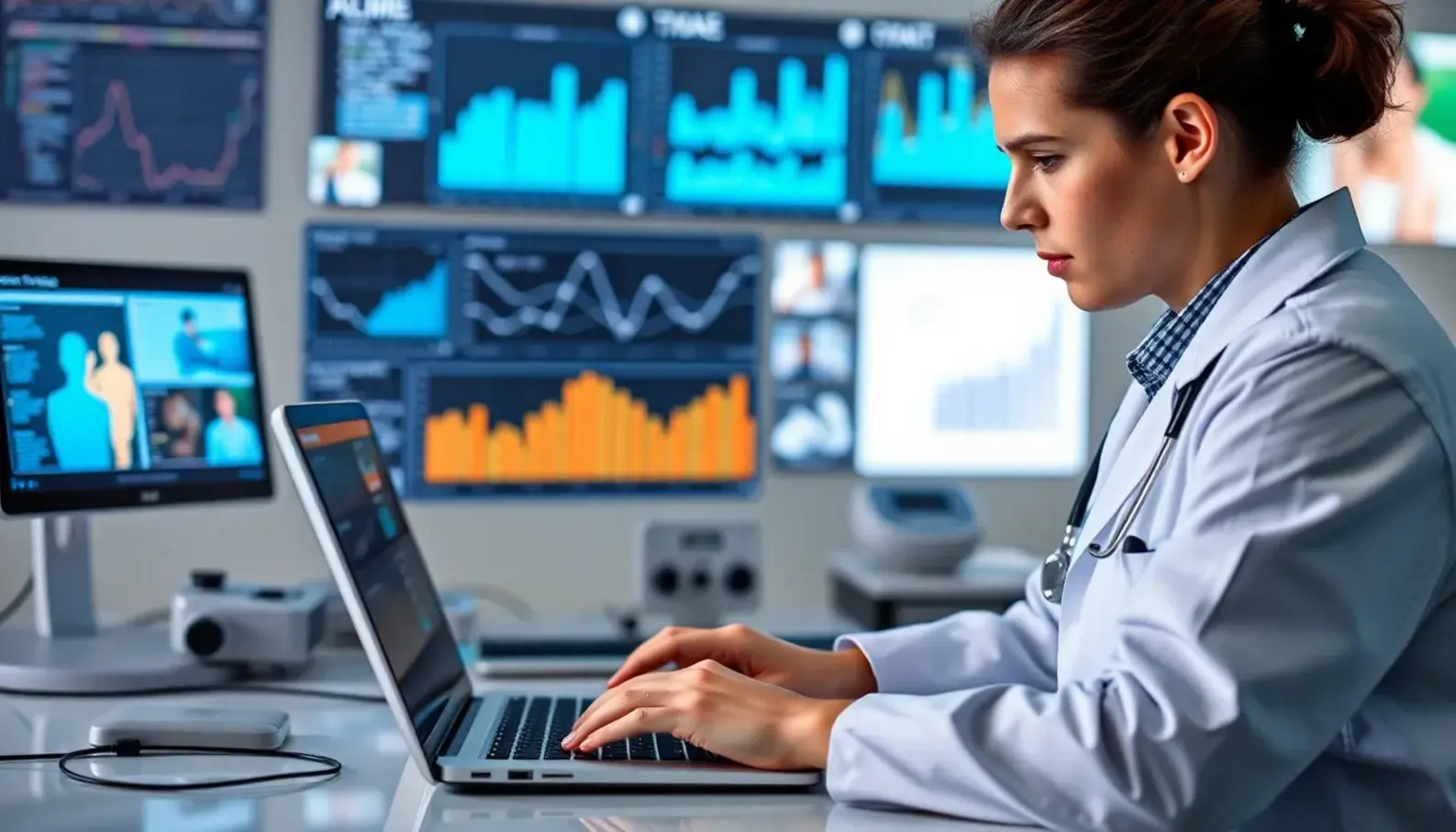 Healthcare professionals leveraging AI for predictive analytics in patient care.