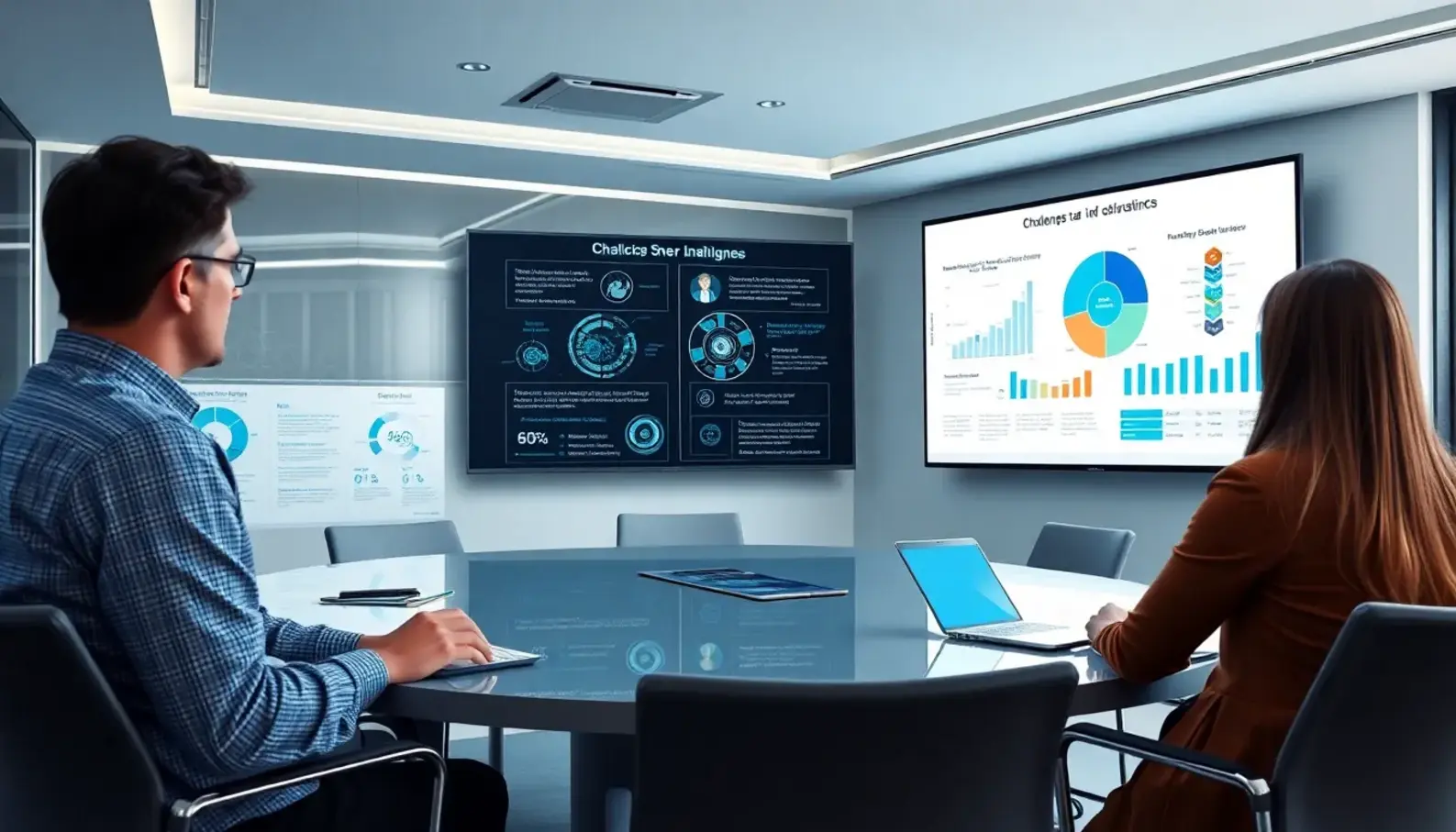 Healthcare professionals utilizing AI-driven analytics for improved decision-making.