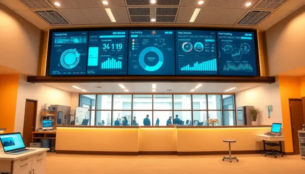 Panoramic image of a healthcare facility with integrated AI technology.