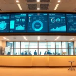 Panoramic image of a healthcare facility with integrated AI technology.