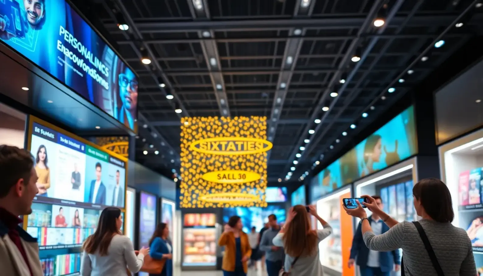 AI technology enhancing customer engagement in a retail setting.
