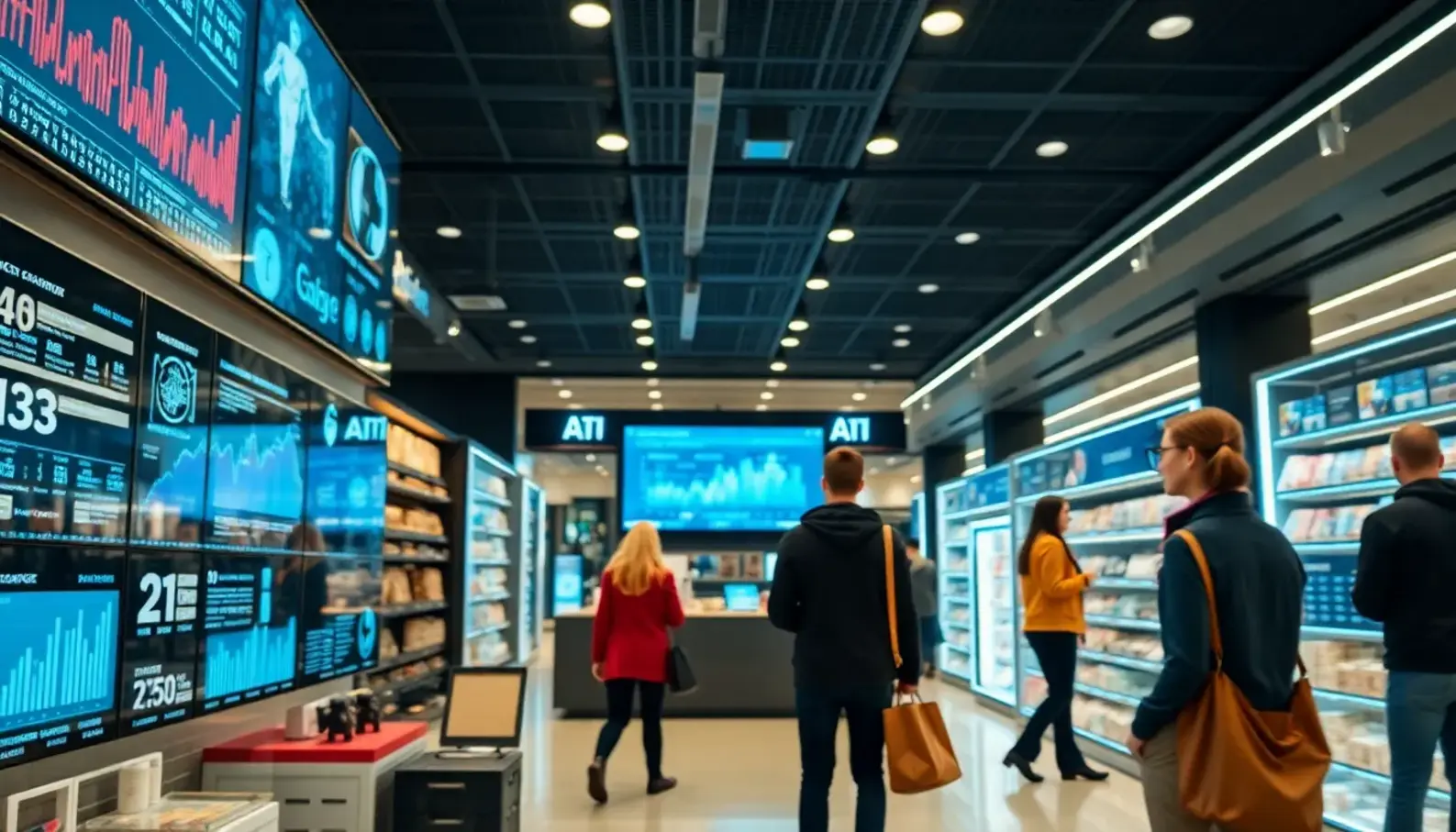 AI technologies at work in a modern retail setting.