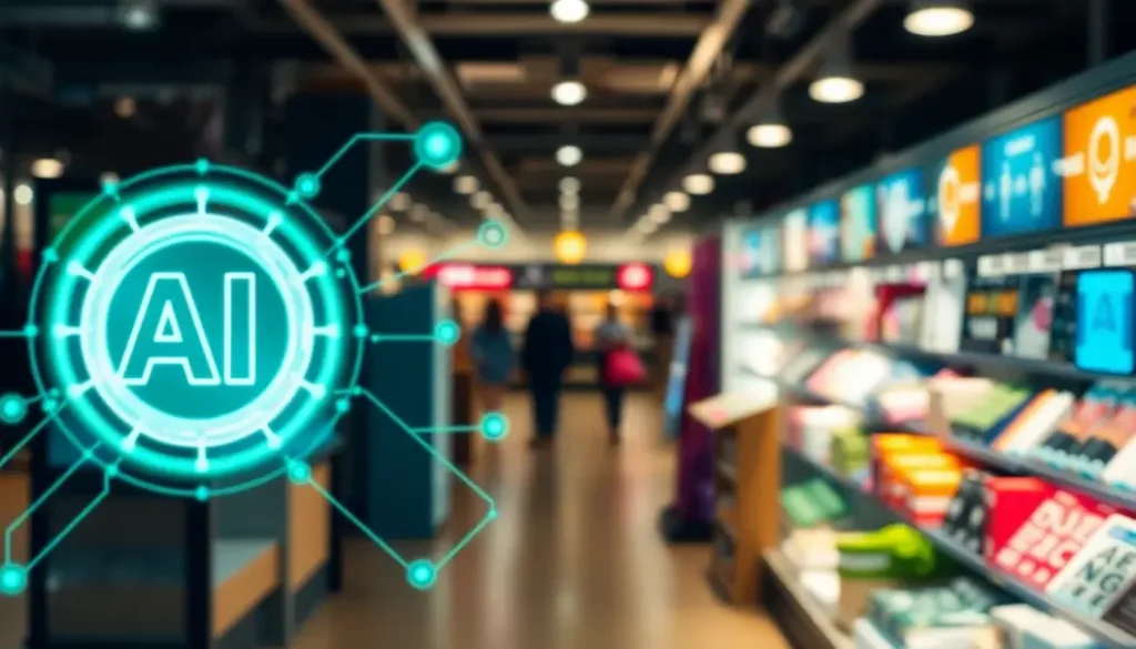 An image showcasing AI integration in retail, illustrating technology enhancing customer experience.
