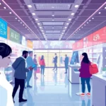 Illustration of AI integration in retail environments and shopping experiences.