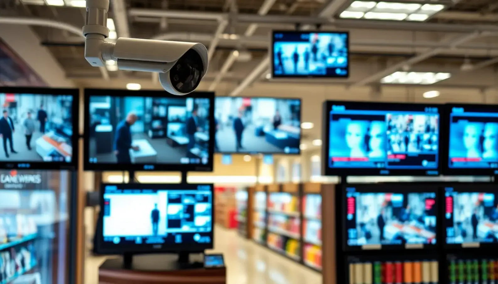 AI-driven surveillance system enhancing security in a retail environment.