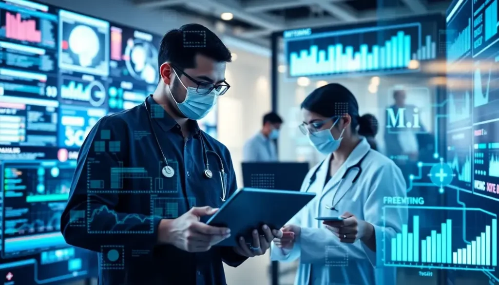 A modern depiction of AI integration in healthcare analytics.