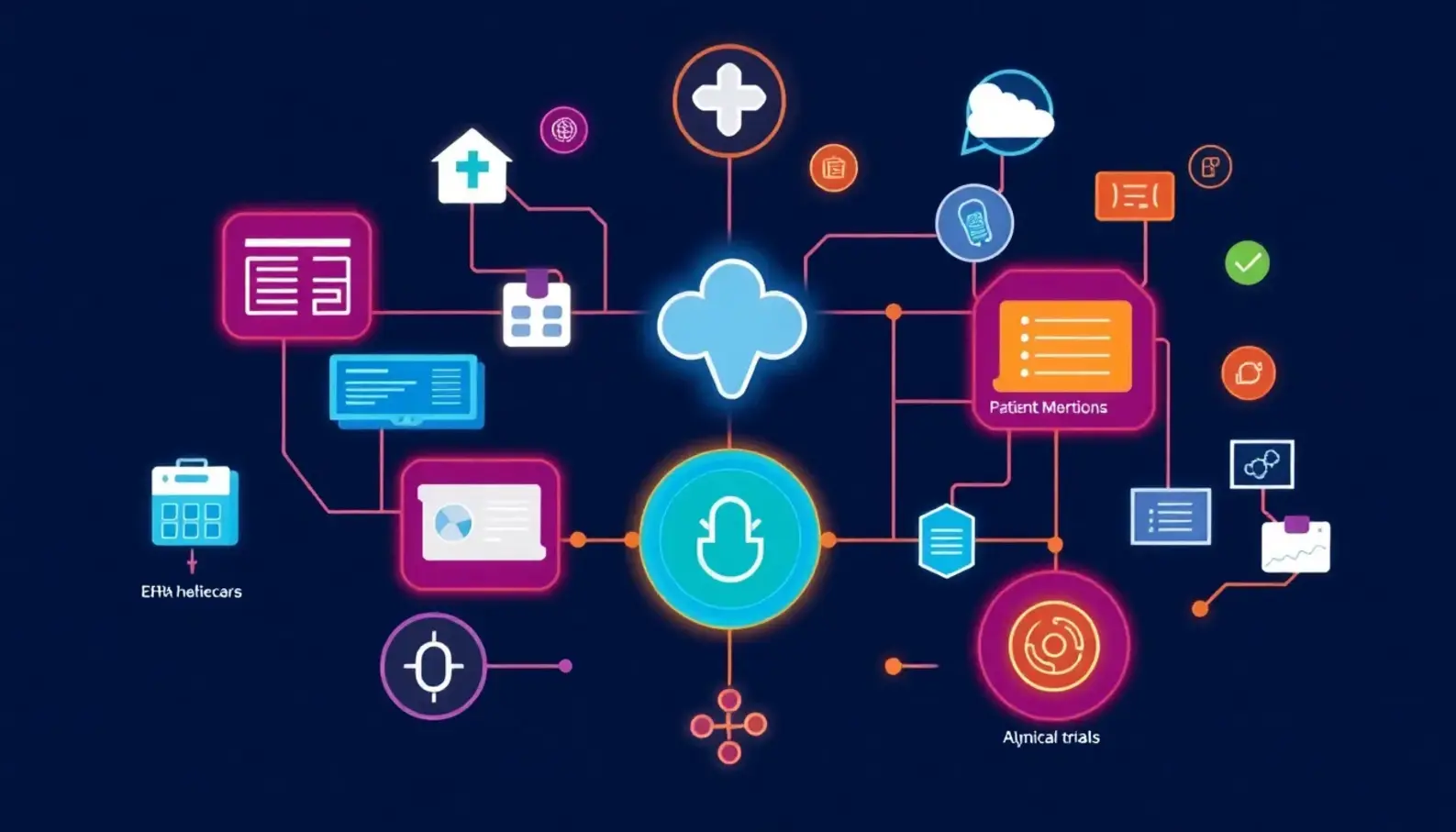 Various sources of healthcare data fueling AI analytics.