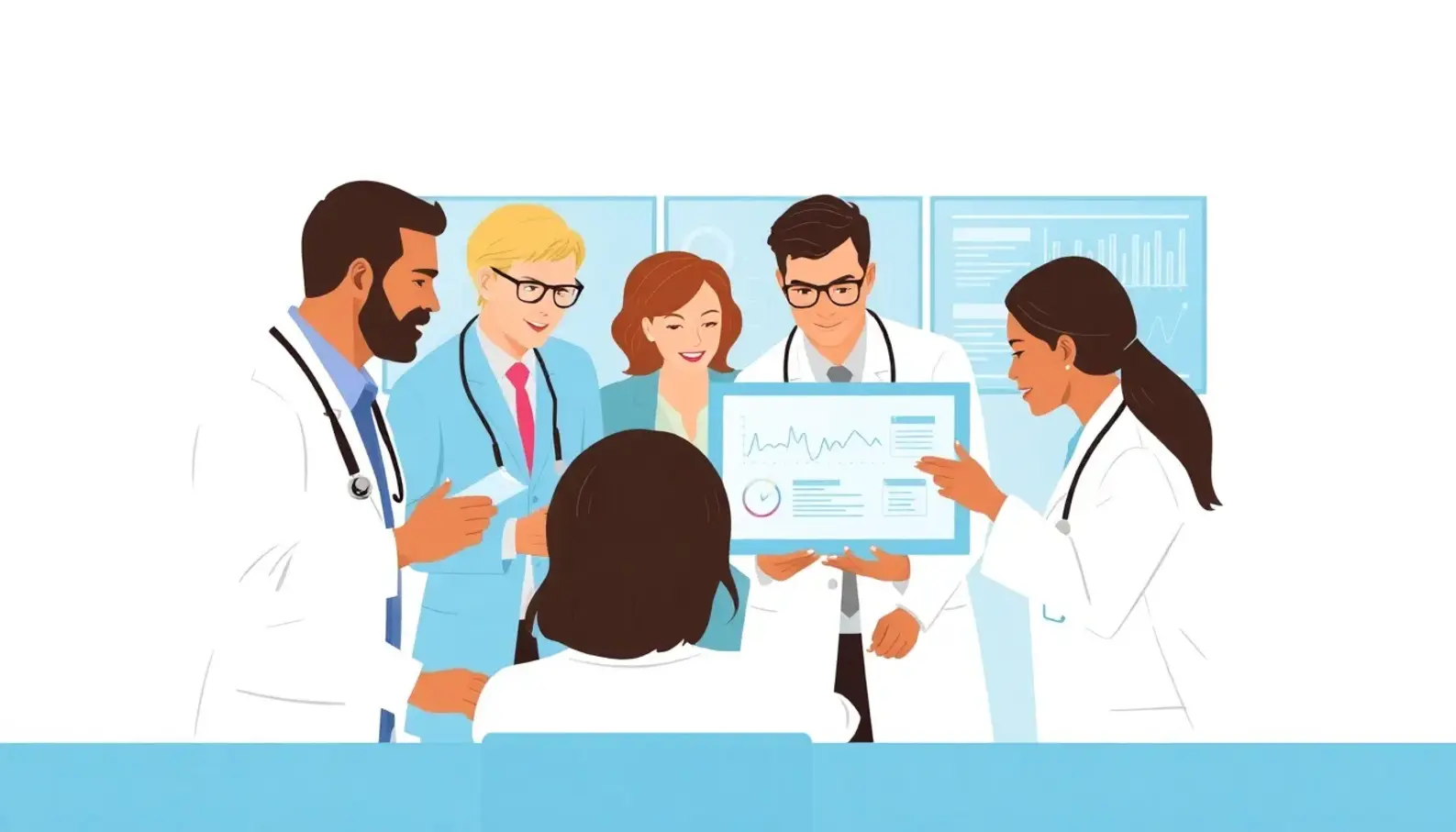 Infographic showcasing the various impactful use cases of AI in healthcare analytics.