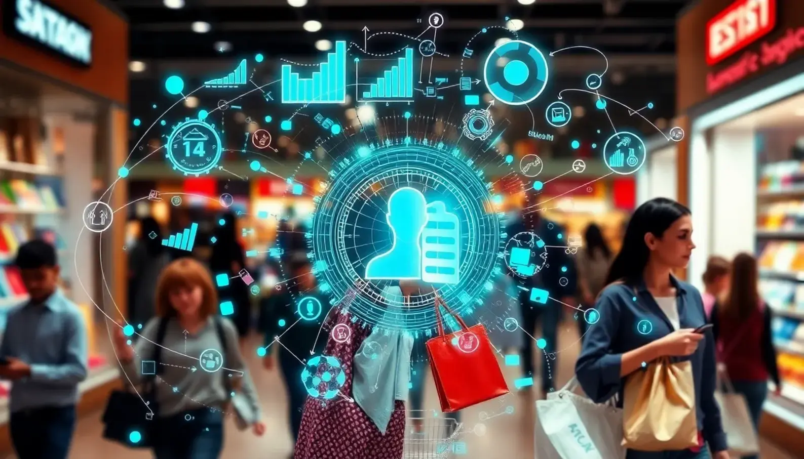 Visual representation of AI analyzing consumer behavior.