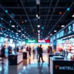 Artistic representation of AI influences on retail dynamics.