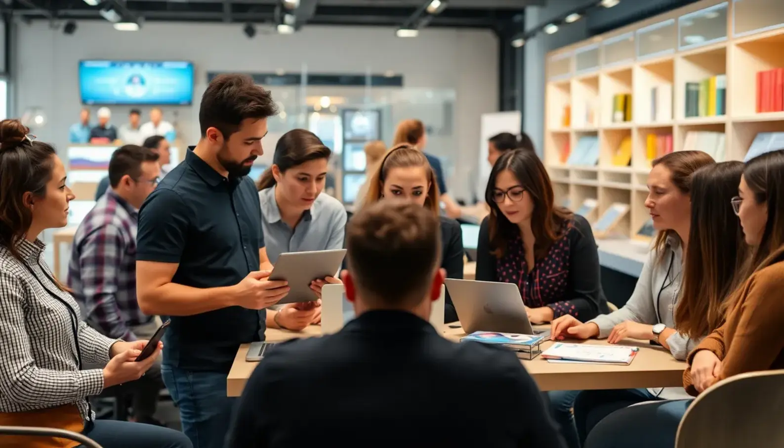 Overview of a modern retail environment enhanced by AI technologies.