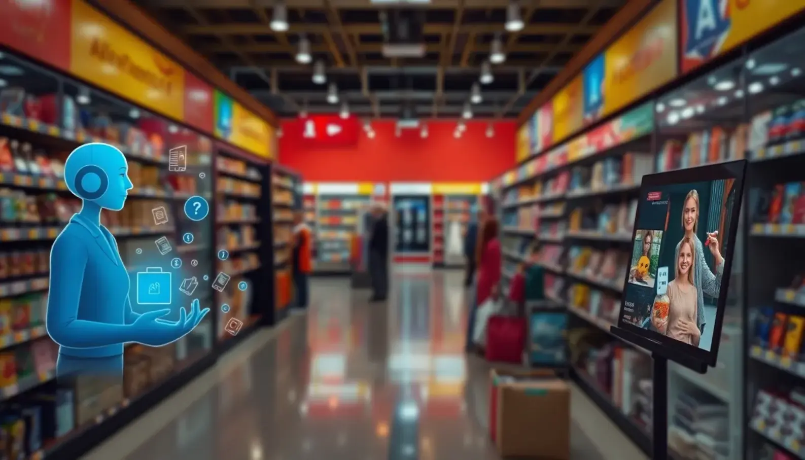 A visual representation of AI applications transforming the retail industry.
