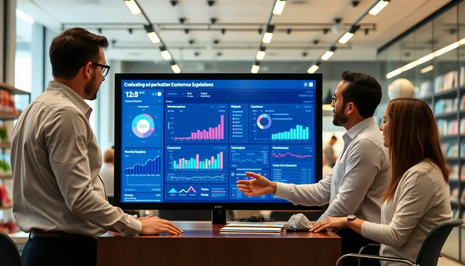 AI technology enhancing customer interaction in a modern retail space.