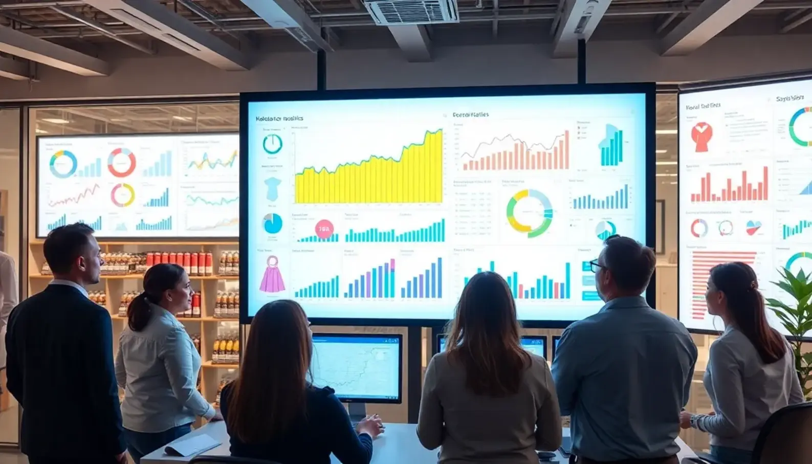 A designer utilizing AI in a virtual retail environment.