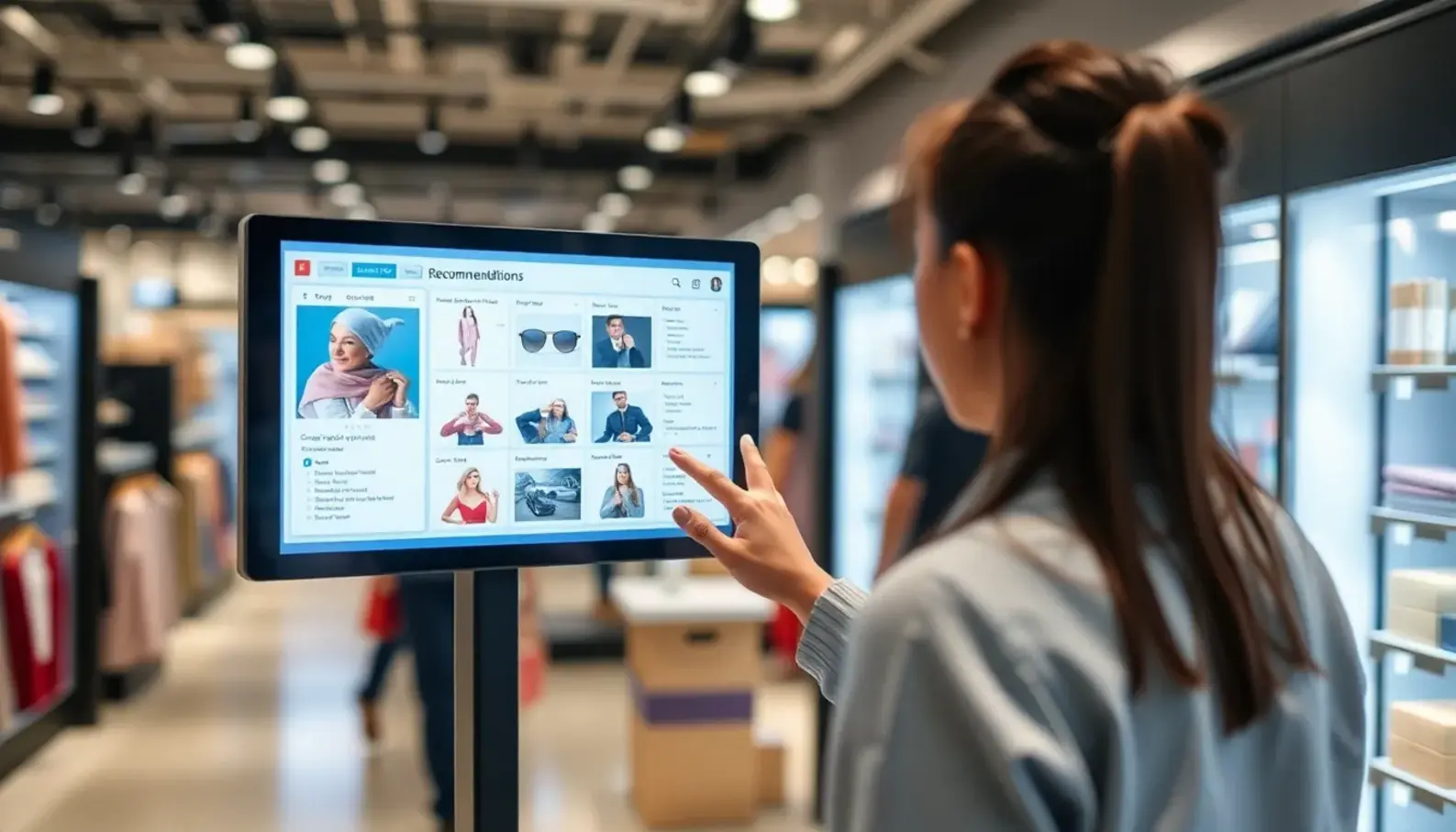 AI technology integrated within a contemporary retail environment.