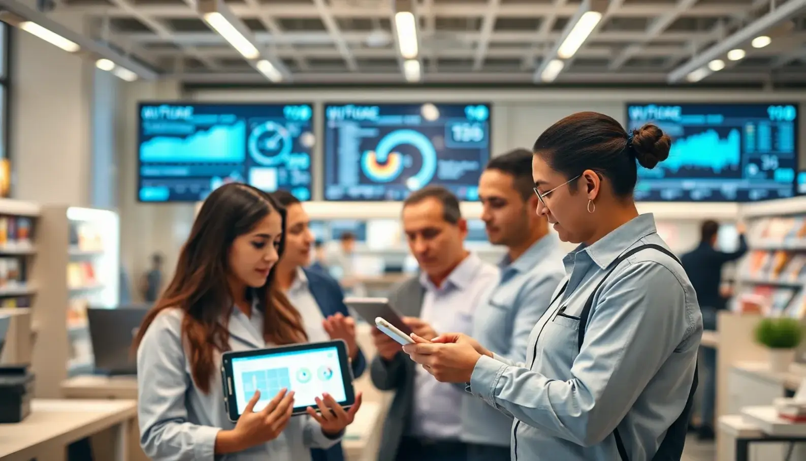 A visual representation of AI applications transforming the retail industry.
