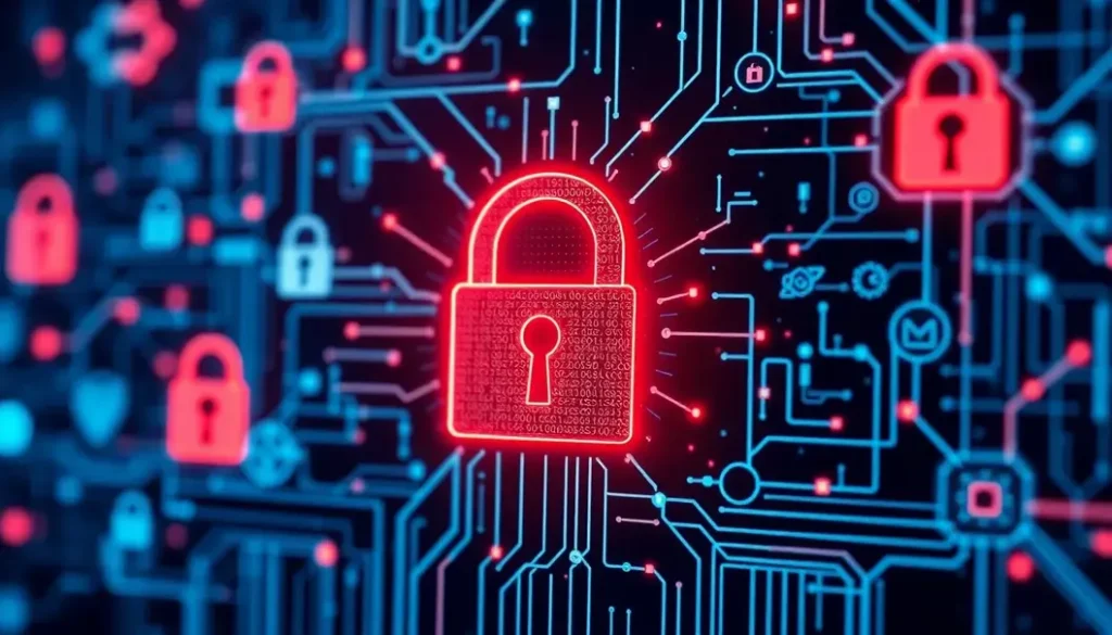Illustration depicting the relationship between AI technology and cybersecurity enhancement.