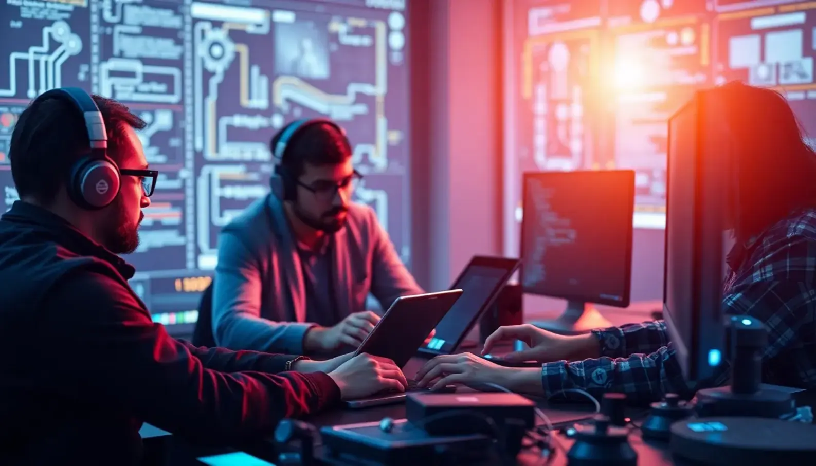 Illustration of AI algorithms working within cybersecurity frameworks to identify and mitigate threats.