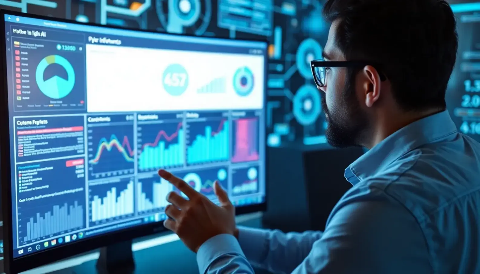 AI and cybersecurity converge in a digital landscape.